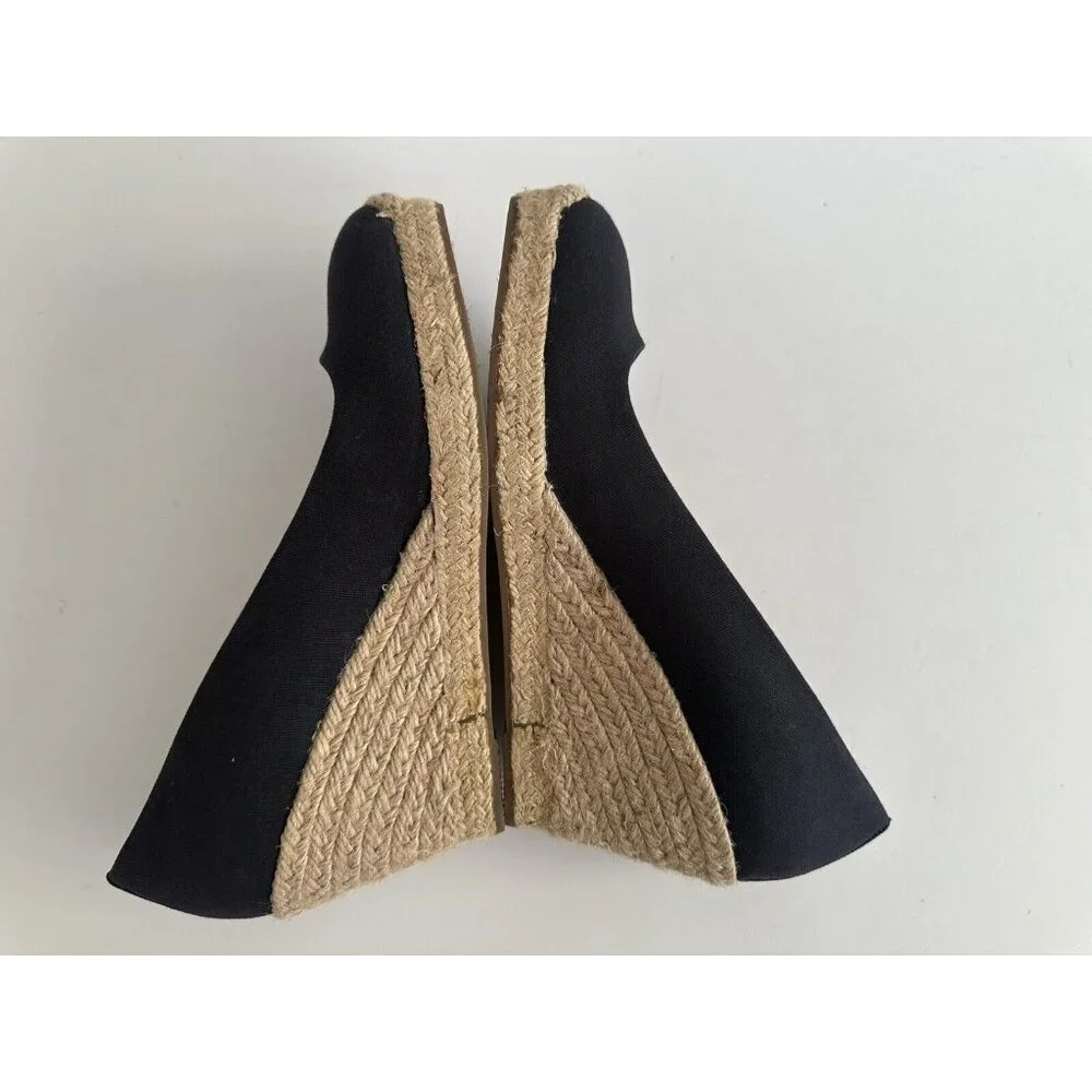J.‎ Crew Seville Women's Navy Blue Closed Toe Canvas Wedge Espadrille Shoes 9.5